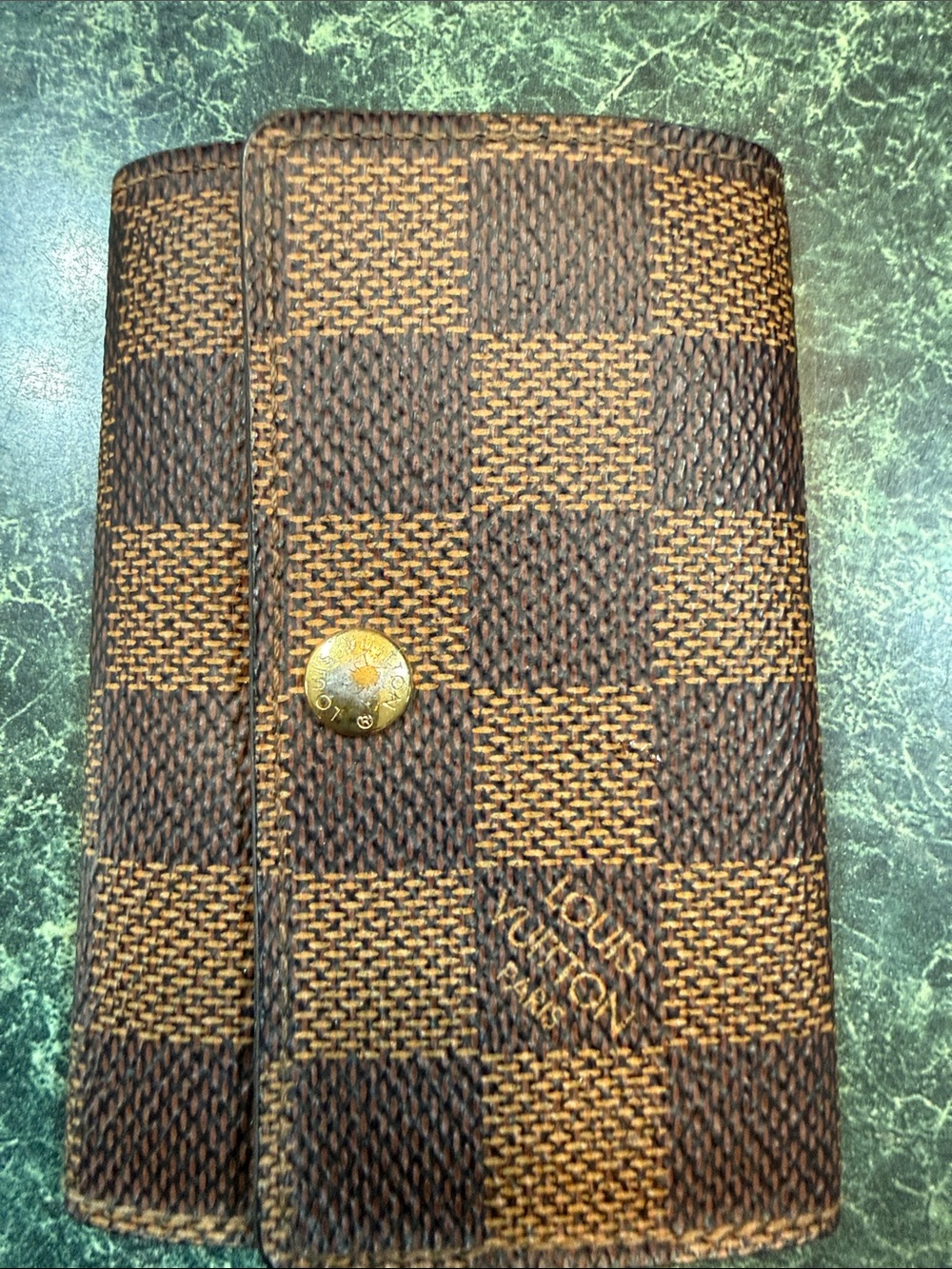 Louis Vuitton Brown Damier Ebene Checkered Compact Wallet